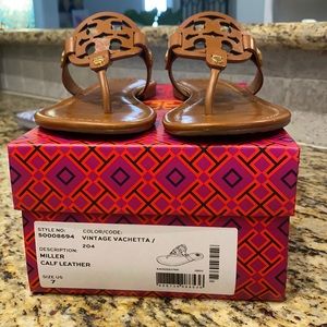 Tory Burch Miller calf leather sandals.